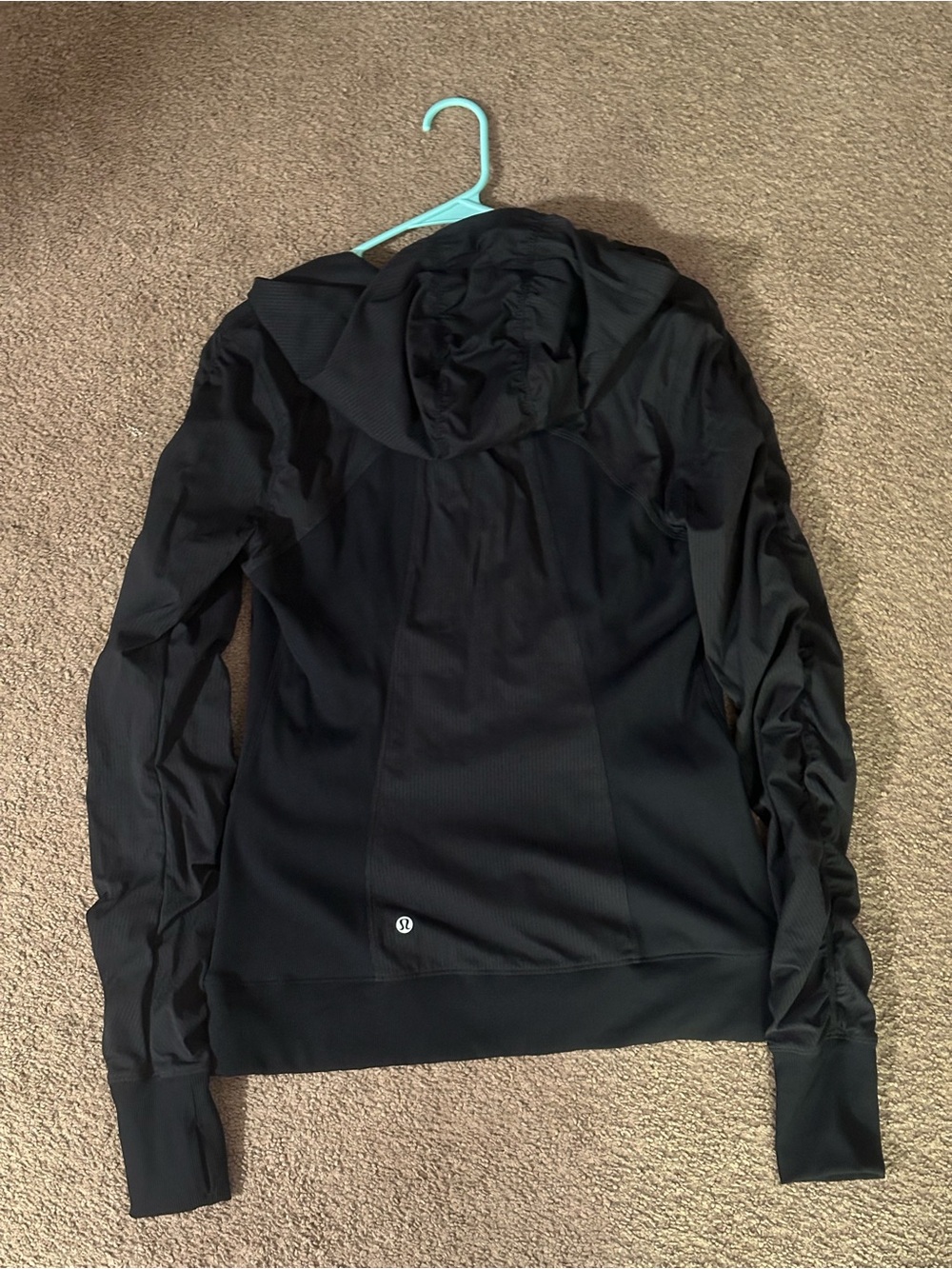 Lululemon Enlite Jacket Black Ruched Sleeve Full Zip Hoodie - Picture 2 of 5